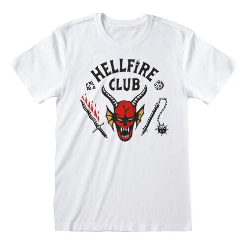 Stranger Things Hellfire Club Logo White Adults T-Shirt