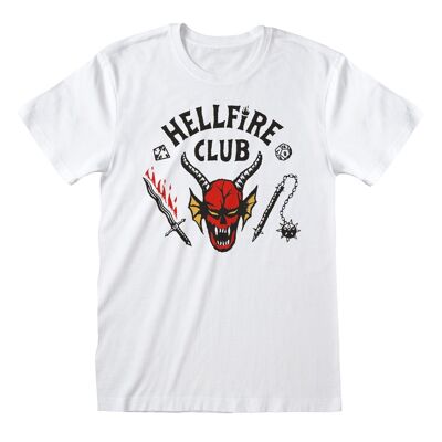 Camiseta Stranger Things Hellfire Club Logo Blanca Adultos