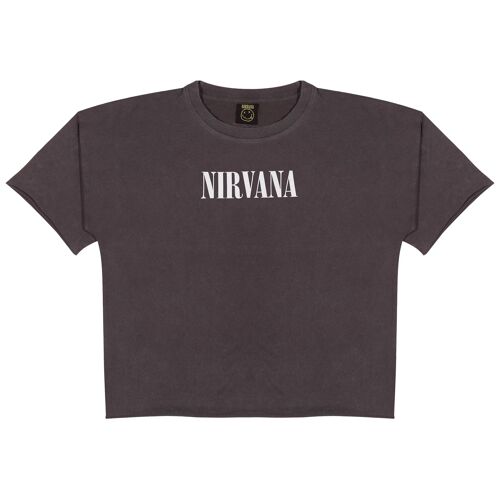 Nirvana Daisies Smiley Face Womens Boyfriend Fit T-Shirt - S