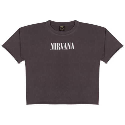 Nirvana Daisies Smiley Face Womens Boyfriend Fit T-Shirt - L