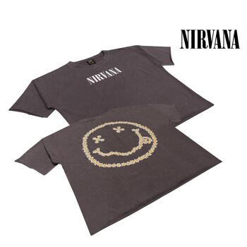 Nirvana Daisies Smiley Face T-shirt Coupe Boyfriend pour Femme - XL 4