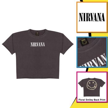 Nirvana Daisies Smiley Face T-Shirt Coupe Boyfriend Femme - XXL 3