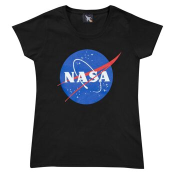 T-shirt pour fille à imprimé métallisé NASA Classic Logo 1