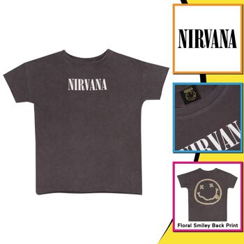 Nirvana Nirvana T-Shirt Fille Visage Smiley Marguerites Nirvana - 12-13 ans 3