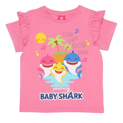 T-shirt bébé requin île tropicale pour filles