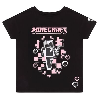 Minecraft Hearts Creeper Mädchen T-Shirt