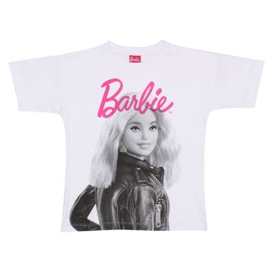 T-shirt Barbie per ragazze con giacca in pelle Pose