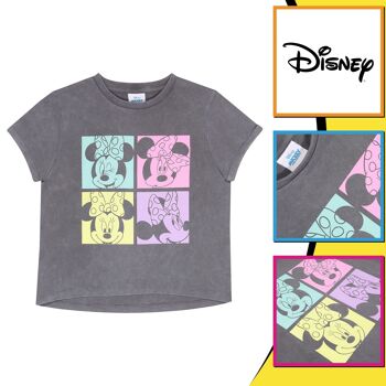 T-shirt court Minnie à imprimé pastel Disney pour filles 3