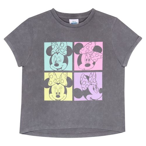 Disney Pastel Print Minnie Girls Cropped T-Shirt