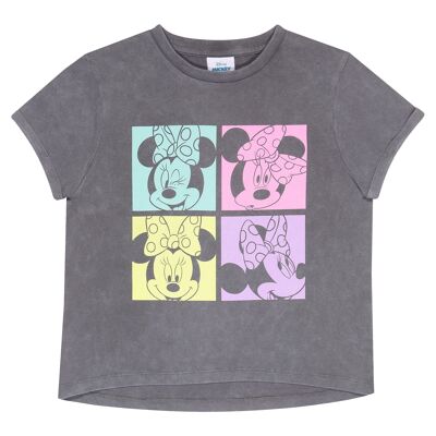 Camiseta corta con estampado de Minnie en colores pastel de Disney para niñas