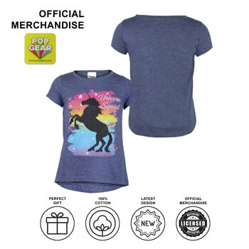T-shirt arc-en-ciel pour filles Unicorn Squad 5