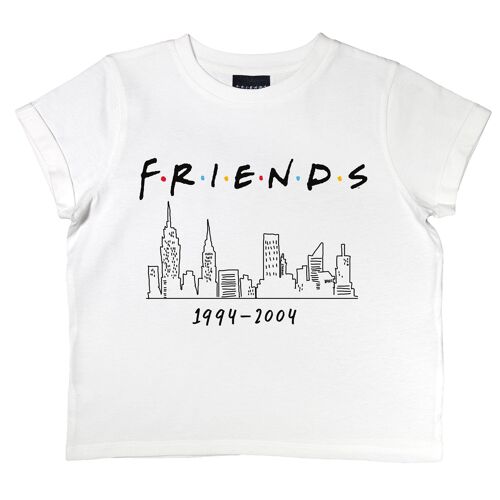 Friends NYC Dates Girls Cropped T-Shirt - 10 Years - White