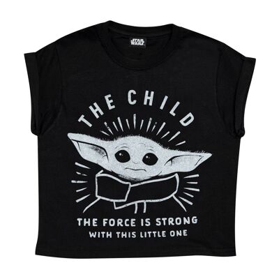 Star Wars The Mandalorian The Child The Force Is Strong Girls Cropped T-Shirt