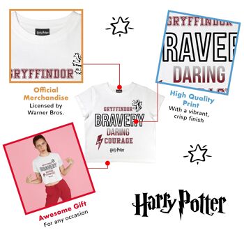 T-shirt court pour filles Harry Potter Gryffondor Bravery 3
