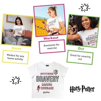 T-shirt court pour filles Harry Potter Gryffondor Bravery 4