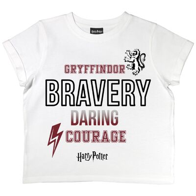 Camiseta corta para niña Harry Potter Gryffindor Bravery