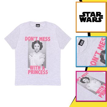 T-shirt Star Wars Princesse Leia Don't Mess Girls 3