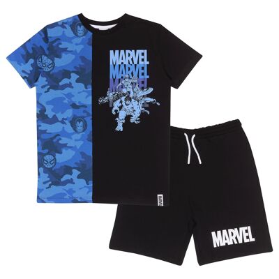 Conjunto de camiseta y pantalones cortos para niños de Marvel Comics Avengers Team Set