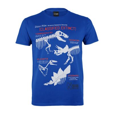 T-shirt per bambini con informazioni sui dinosauri del museo di storia naturale