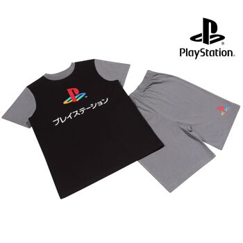 Pyjama court pour enfants PlayStation avec logo japonais contrasté 4
