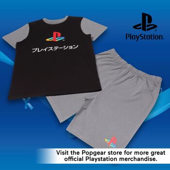 Pyjama court pour enfants PlayStation avec logo japonais contrasté 5