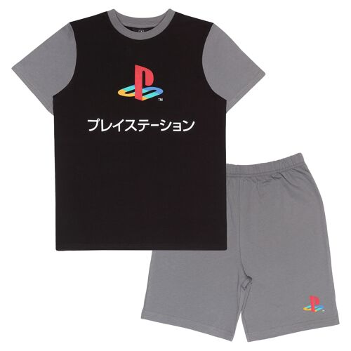 PlayStation Japanese Logo Contrast Kids Short Pyjamas Set