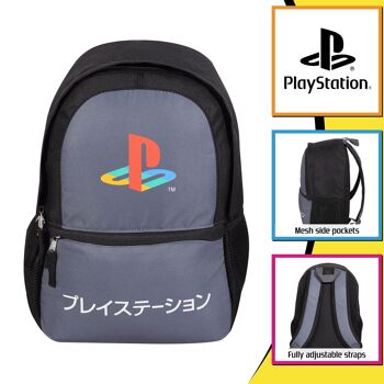 Sac à dos pour enfants avec logo japonais contrasté PlayStation 2