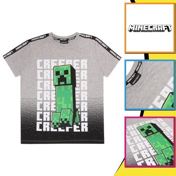 T-shirt enfant Minecraft Creeper Run Creeper - 7-8 ans 3