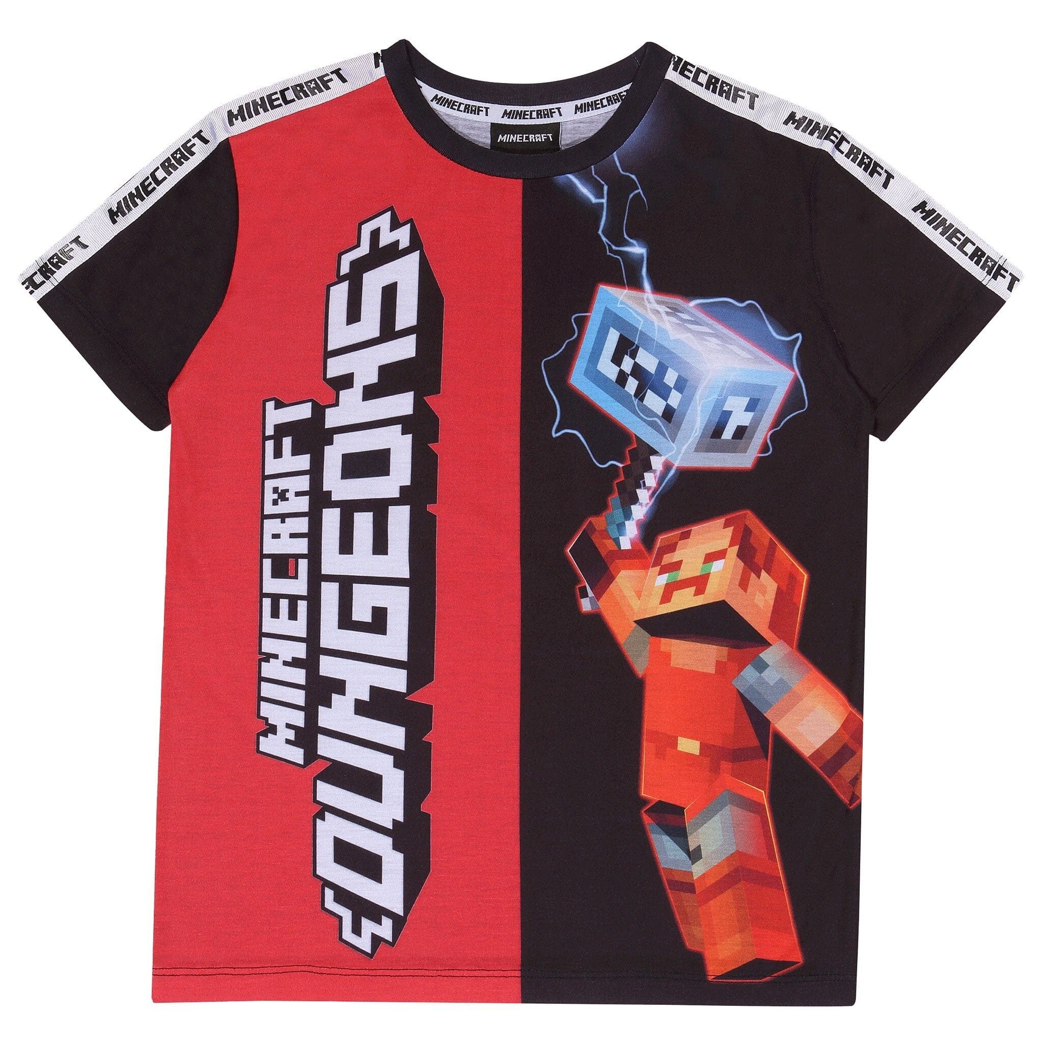 Maglietta Minecraft Maniche Corte Ragazzi - Cotone 100%, Ufficiale, Con Stampa Mostri - Foto 4