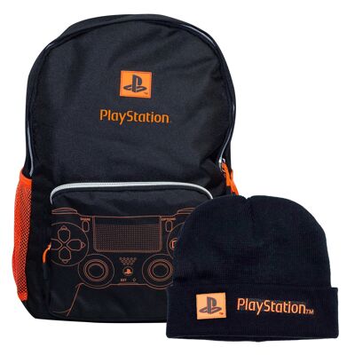 PlayStation Back To School Rucksack- und Beanie-Set für Kinder