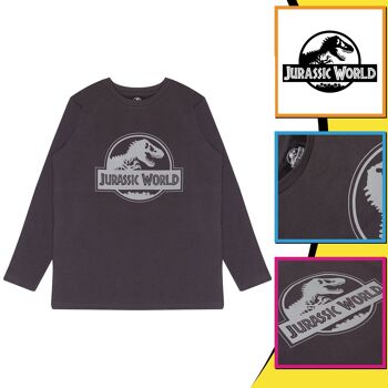 Jurassic World T-shirt à manches longues pour enfants avec logo complet 3