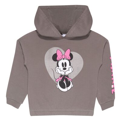 Disney Minnie Heartfelt Girls Pullover Hoodie - 7-8 Years - Grey