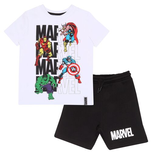 Marvel Comics Avengers Action Poses Kids Shorts and T-Shirt Set