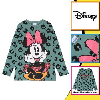 Disney Minnie Mouse T-shirt à manches longues à imprimé animal pour filles 3