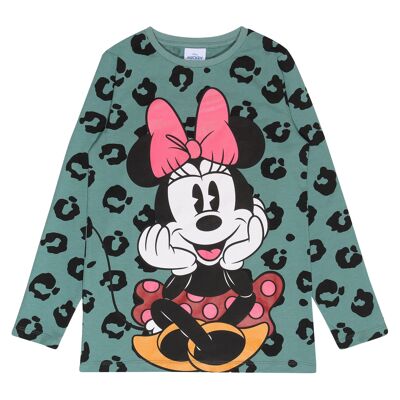 Camiseta de manga larga con estampado animal de Minnie Mouse de Disney para niñas