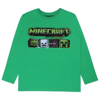 Minecraft Enderman Zombie Creeper Ghost Kids Long Sleeve T-Shirt