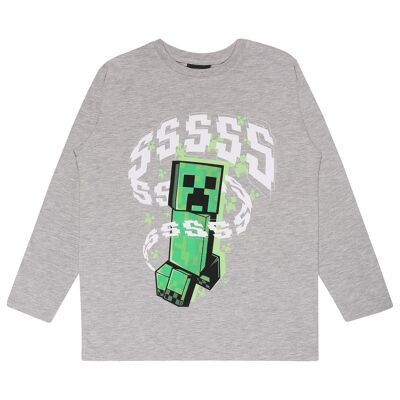 Maglietta a maniche lunghe per bambini Minecraft Sssss Creeper