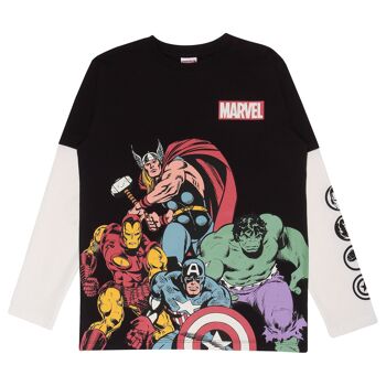 Marvel Comics Avengers T-shirt à manches longues pour enfants assemblés 1