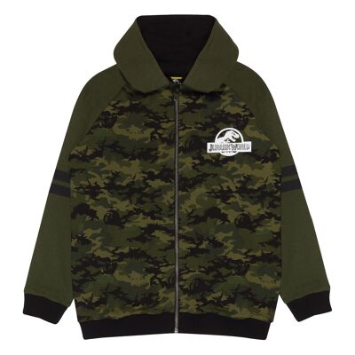 Jurassic World Contrast Dark Camo Kinder-Kapuzenpulli mit Reißverschluss