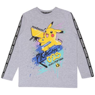 Maglietta a maniche lunghe per bambini Pokemon Pikachu elettrizzante