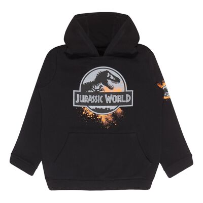 Felpa con cappuccio pullover per bambini con logo Jurassic World Classic