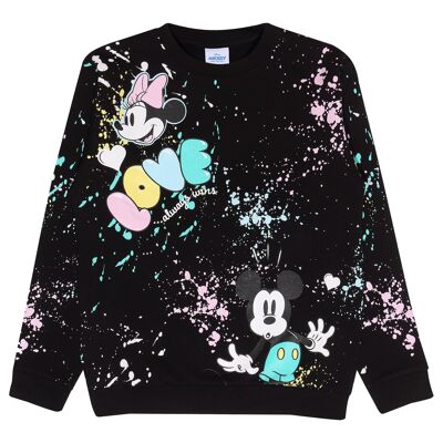 Disney Love Mickey Paint Splatters Sweatshirt mit Rundhalsausschnitt für Mädchen