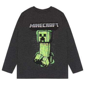 Minecraft Chasing Creeper T-shirt manches longues enfant 1