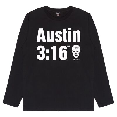 Maglietta a maniche lunghe per adulti WWE Austin 3:16 Mini Skull