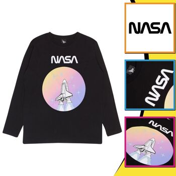 NASA Sunset Flight T-shirt à manches longues pour filles 3