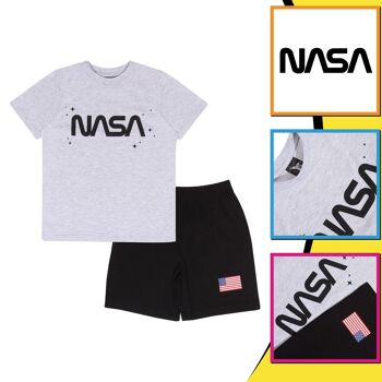 Ensemble de pyjama court pour enfants avec logo du drapeau américain de la NASA 3