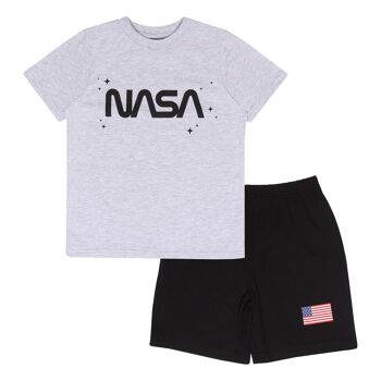 Ensemble de pyjama court pour enfants avec logo du drapeau américain de la NASA 1