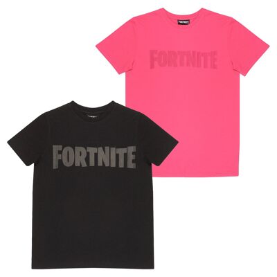 T-shirt per bambini con logo con testo Fortnite Confezione doppia