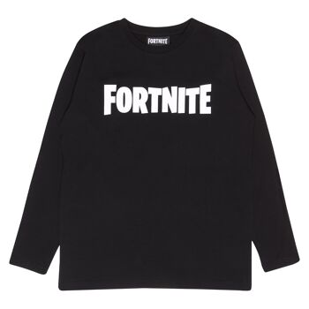 T-shirt manches longues enfant Fortnite Text Logo - 7-8 ans - Noir 2
