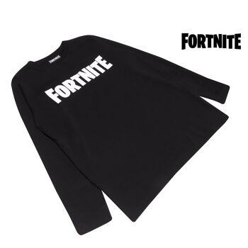 T-shirt manches longues enfant Fortnite Text Logo - 7-8 ans - Noir 5
